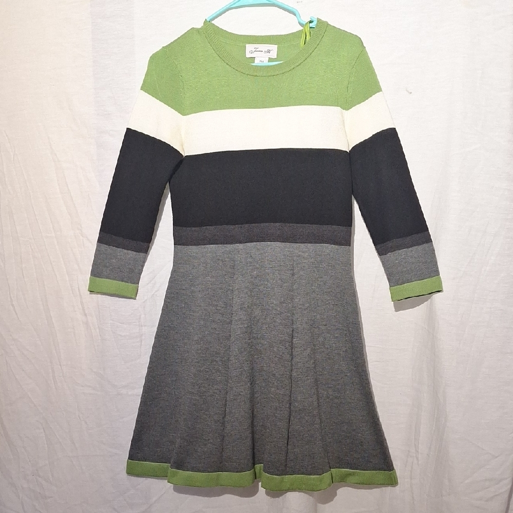 3/$20--Knit Crew Neck Sweater Dress, Striped Slipover Midi, Jessica H., 6 NWOT